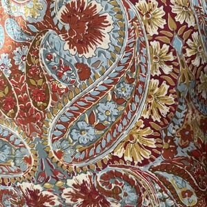 Pottery Barn Bella Paisley Cotton Full Queen Duvet Cover + 2 Standard Shams Rust